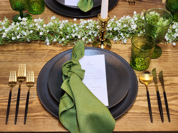 Gold & Black Handle Cutlery MW
