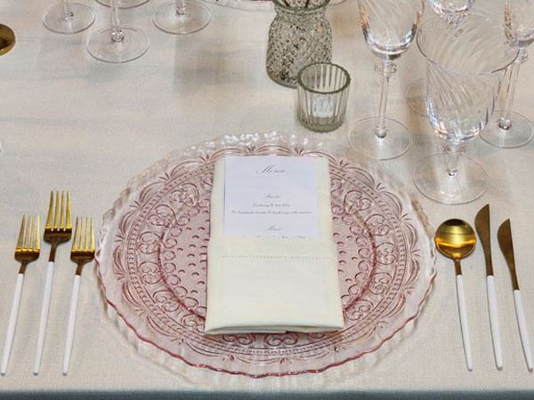 White and Gold Handle Cutlery